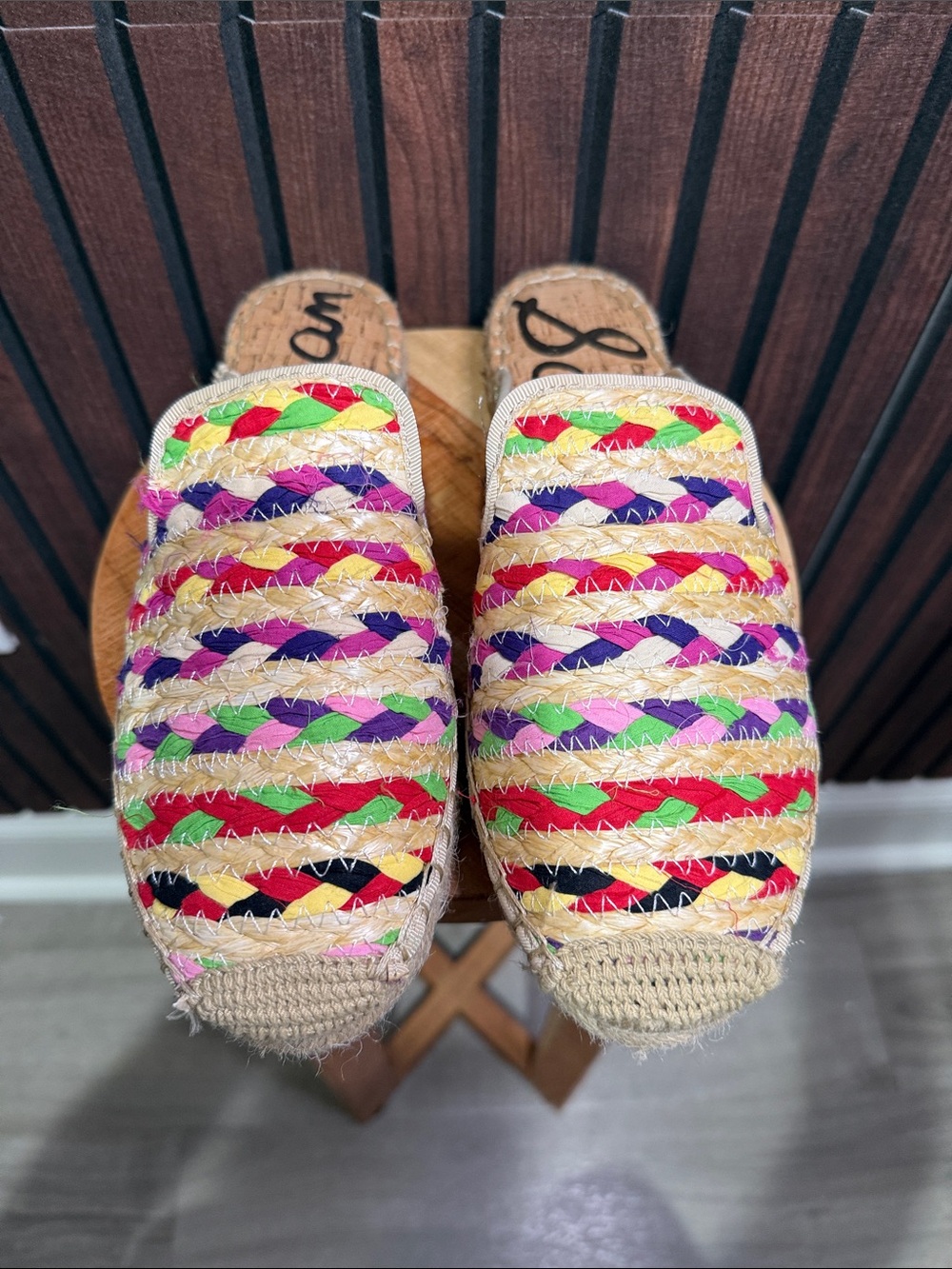 Sam Edelman Kerry Multicolor Woven Espadrille Mules Size 8.5